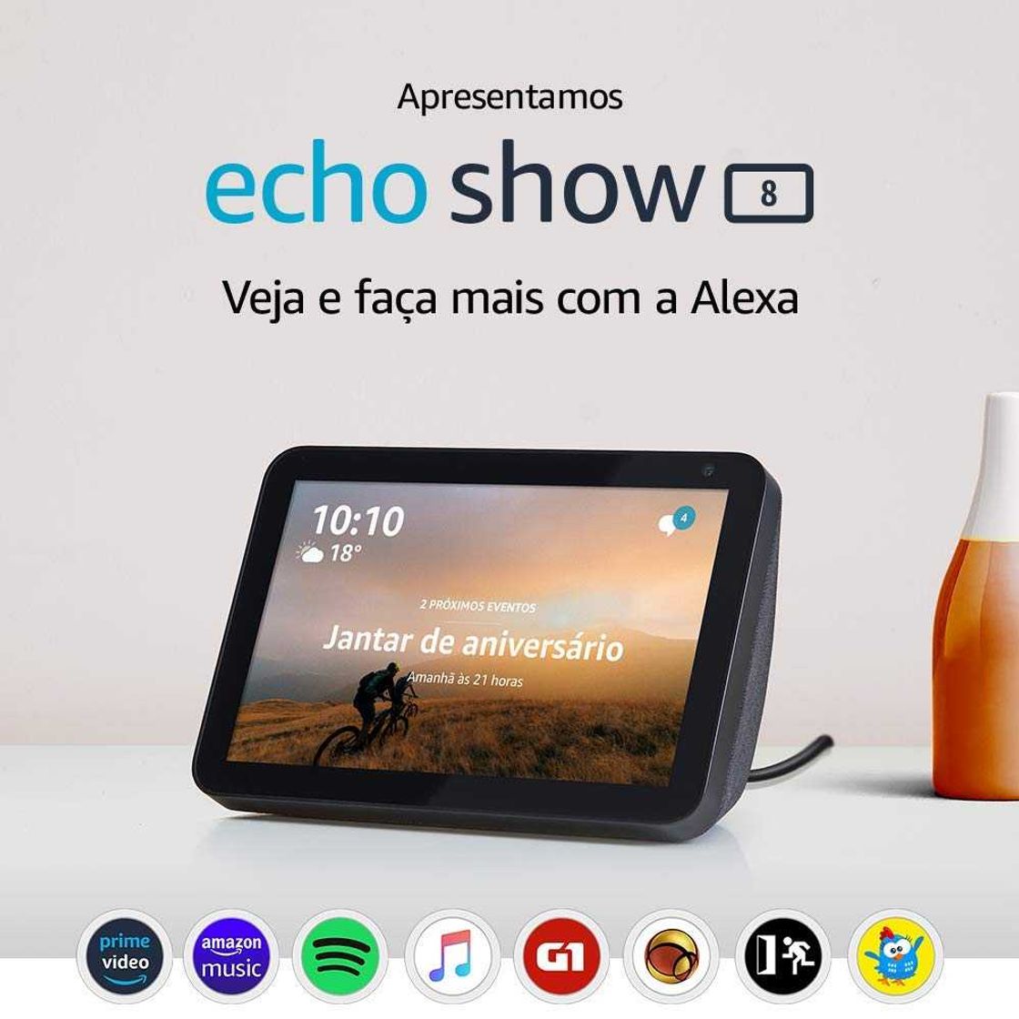 Moda Echo Show 8 - Smart Speaker com tela de 8" e Alexa