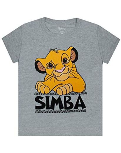 Camiseta Casual de Manga Corta Gris Lion Boy Simba Boy de Disney