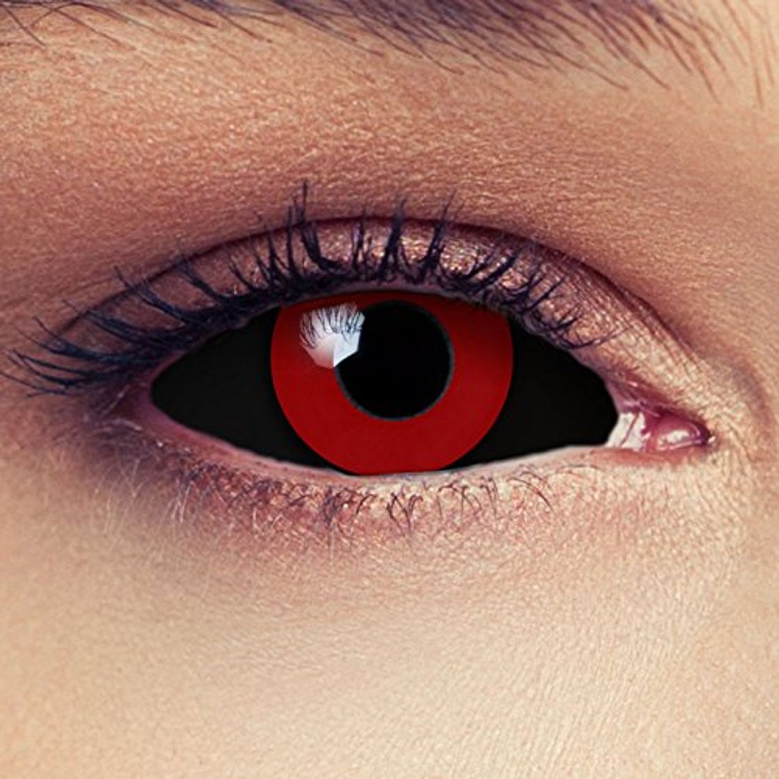 Producto Designlenses, Dos Sclera lentillas de color negro y rojo para Halloween 22mm