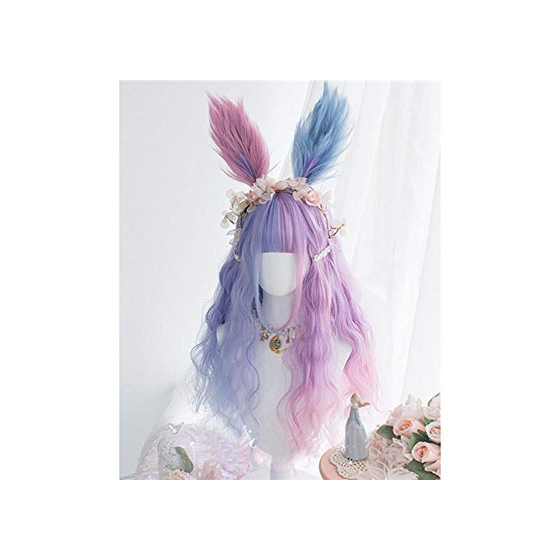 Productos FUHUA Pelucas sintéticas Llolita 65CM Peluca de Pelo Largo y Rizado con