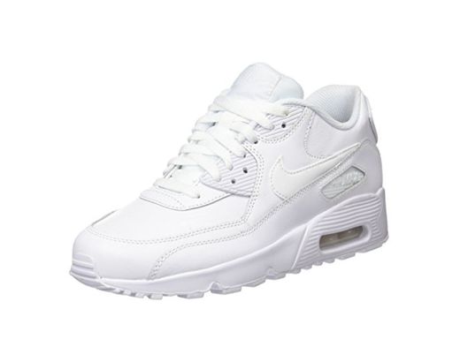 Nike Air MAX 90 Leather, Zapatillas para Niños, Blanco