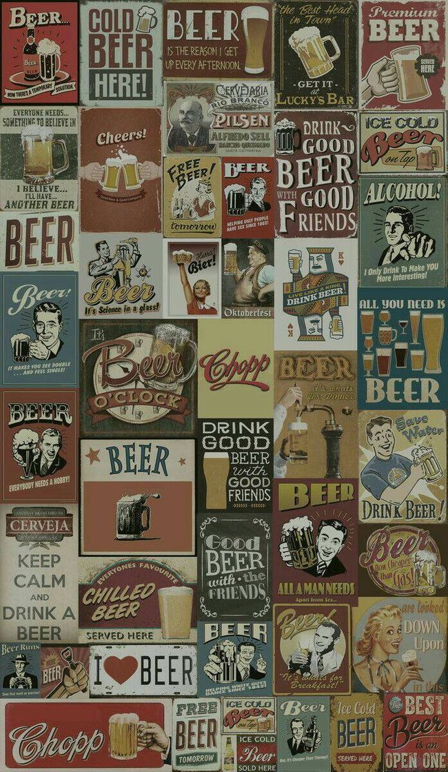 Moda Papel de parede vintage Drink Beer