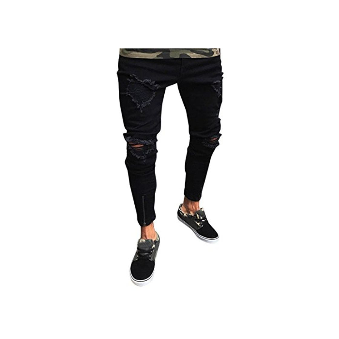 Product LuckyGirls Pantalones Vaqueros Hombres Rotos Pitillo Originales Slim Fit Skinny Pantalones Casuales