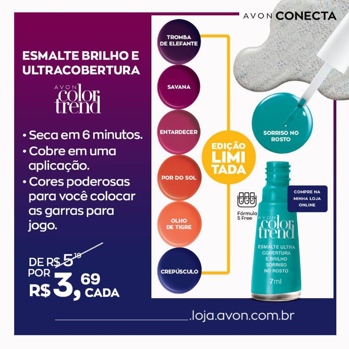 Producto Vem ver  promoções de esmaltes do mês de junho Avon digital