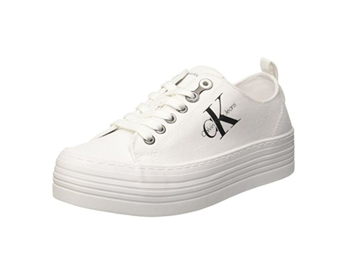 Social Calvin Klein Jeans Zolah Canvas Wht, Zapatillas para Mujer, Marfil