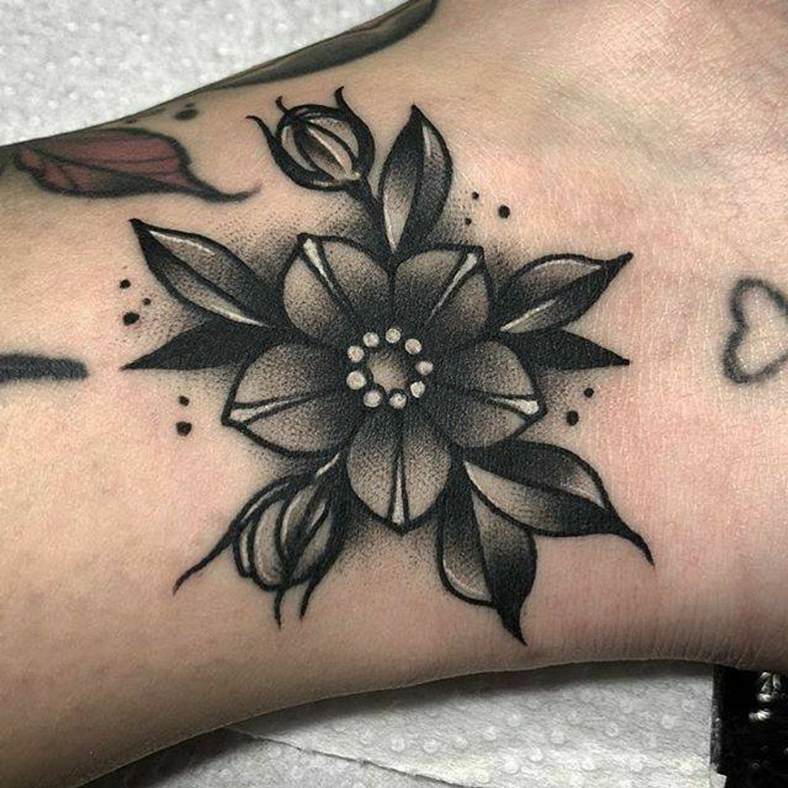 flower tattoo. oldschool