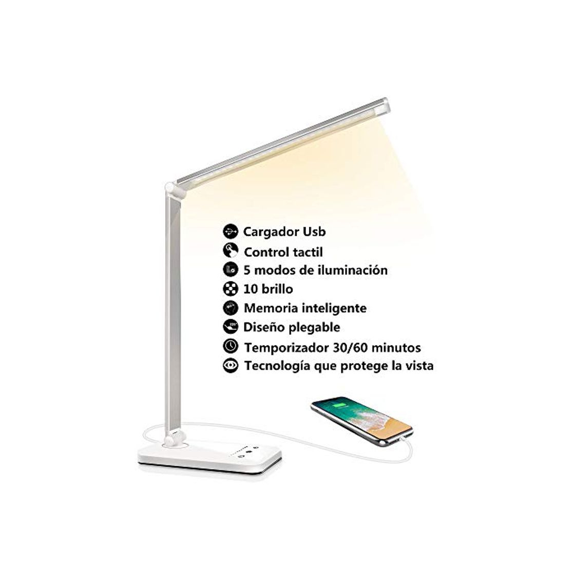 Social Lámpara Escritorio LED, Flexo de Escritorio