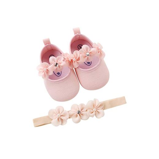 Zapatos de Niña con Diadema Regalo Set Bautizo Lovely Algodón Flor Suave