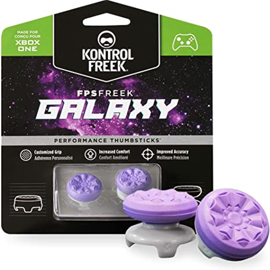 Product KontrolFreek FPS Freek Galaxy Morados Performance Thumbsticks para mando de PlayStation 4