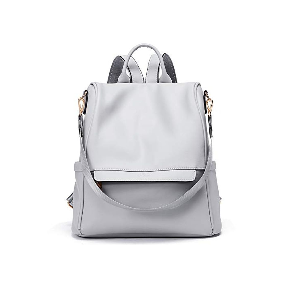 Product Mochila para Mujer Cuero Diseño Moda Gran Capacidad Bolsa de Viaje Femenin Bolsa de Hombro Gris