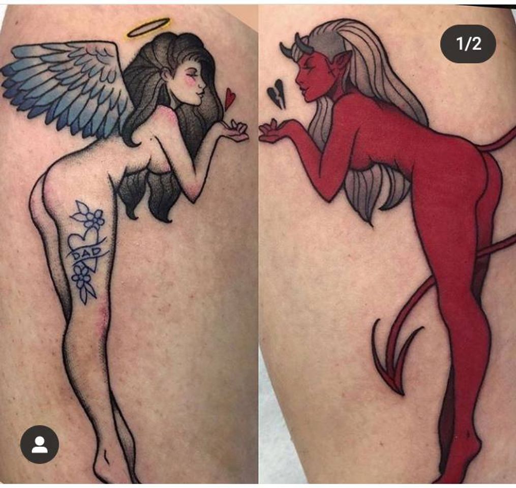 Moda Tattoo diaba vs anjinha 😈😇