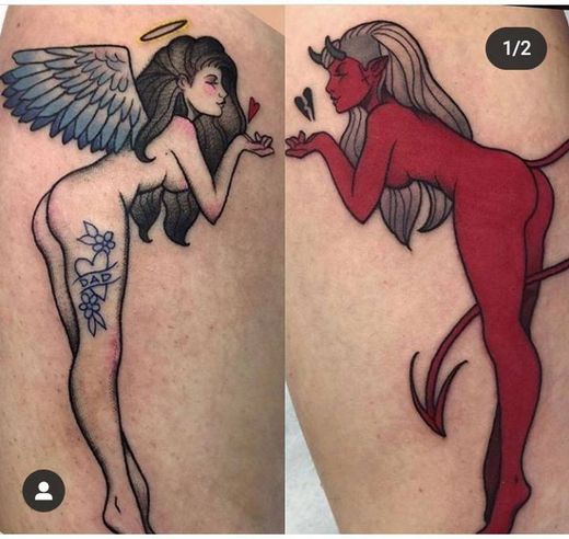 Tattoo diaba vs anjinha 😈😇