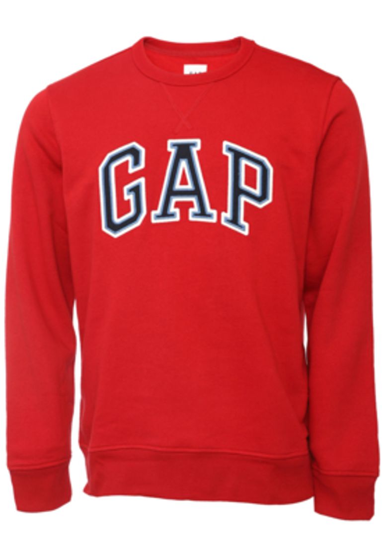 Moda Moletom Flanelado Fechado GAP Logo Bordado Vermelho - Dafiti