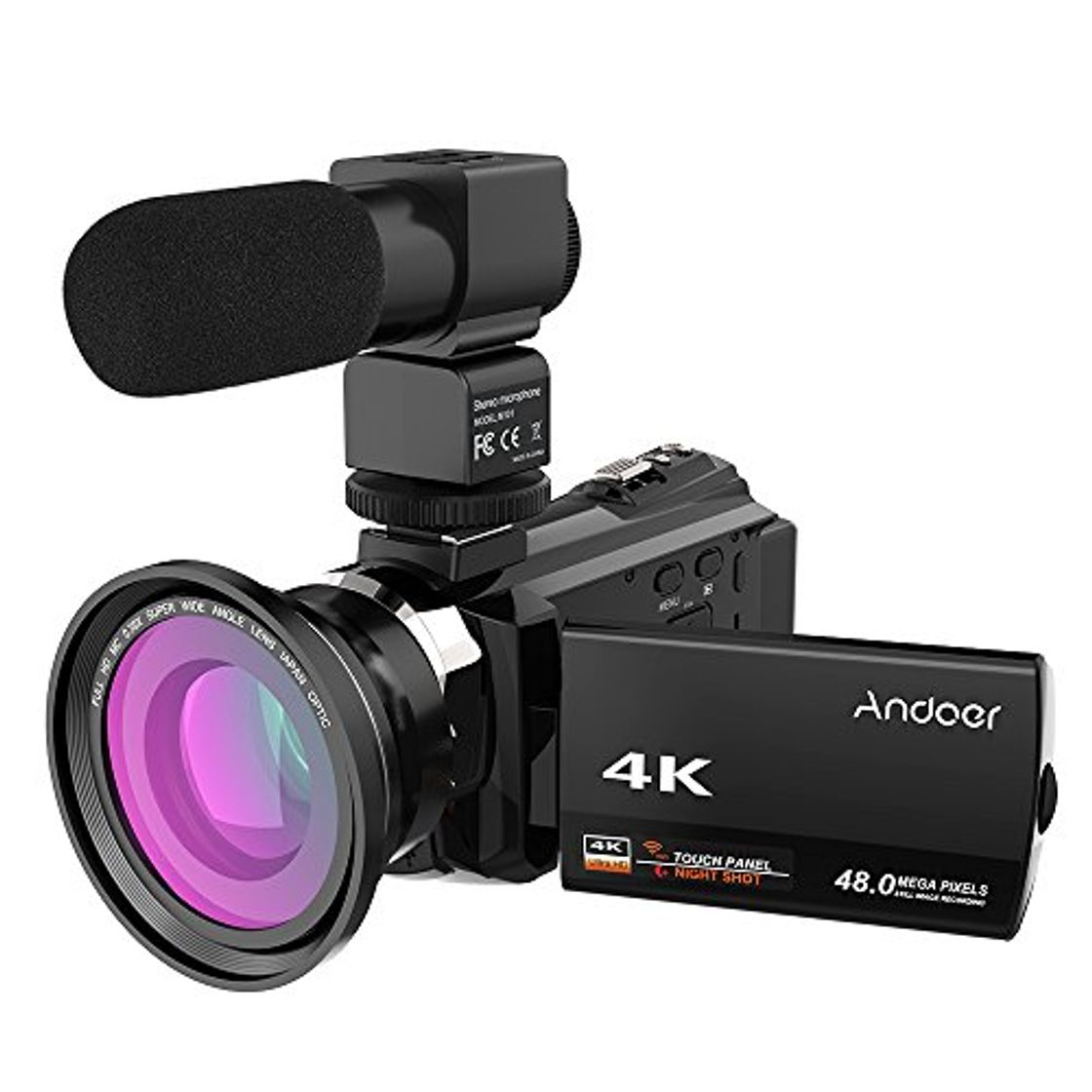 Products Andoer 4K 1080P 48MP WiFi Cámara de Video Digital Grabadora de Videocámara