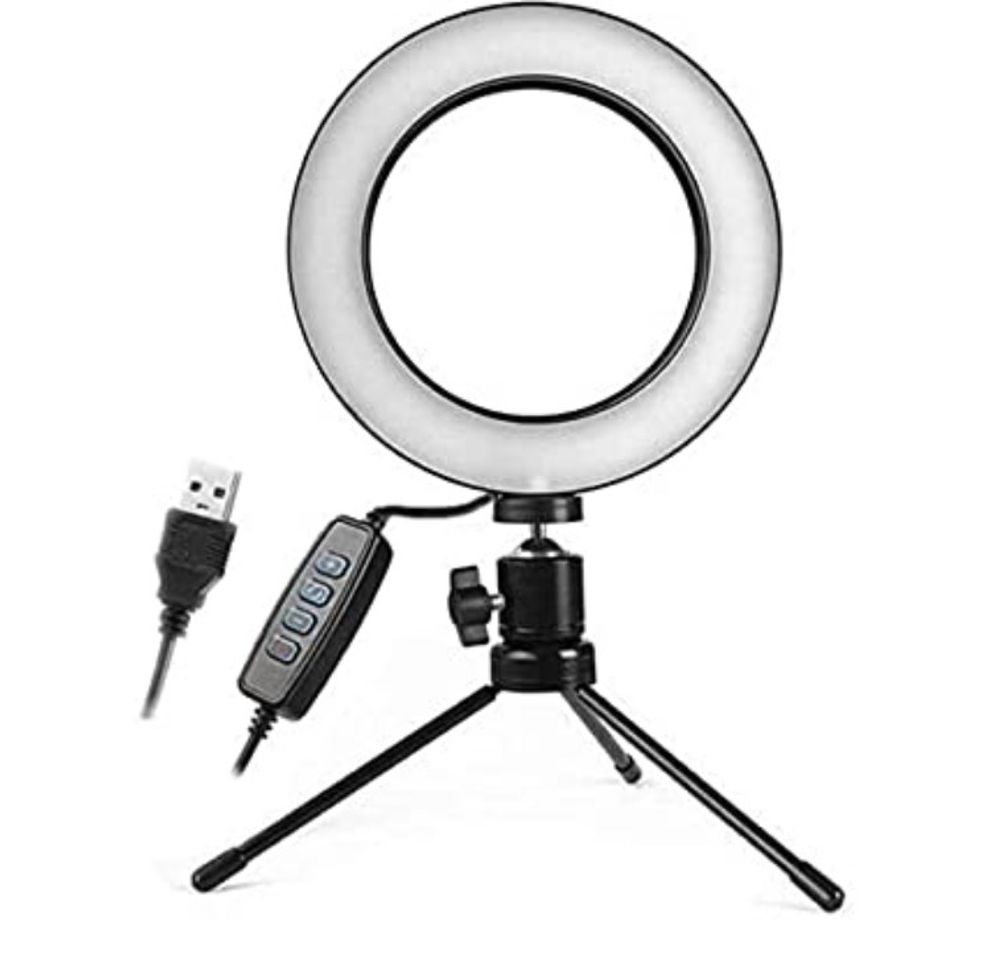 Fashion Iluminador Ring Light 16Cm Usb Led Misto 3500K 5500K + Tripe