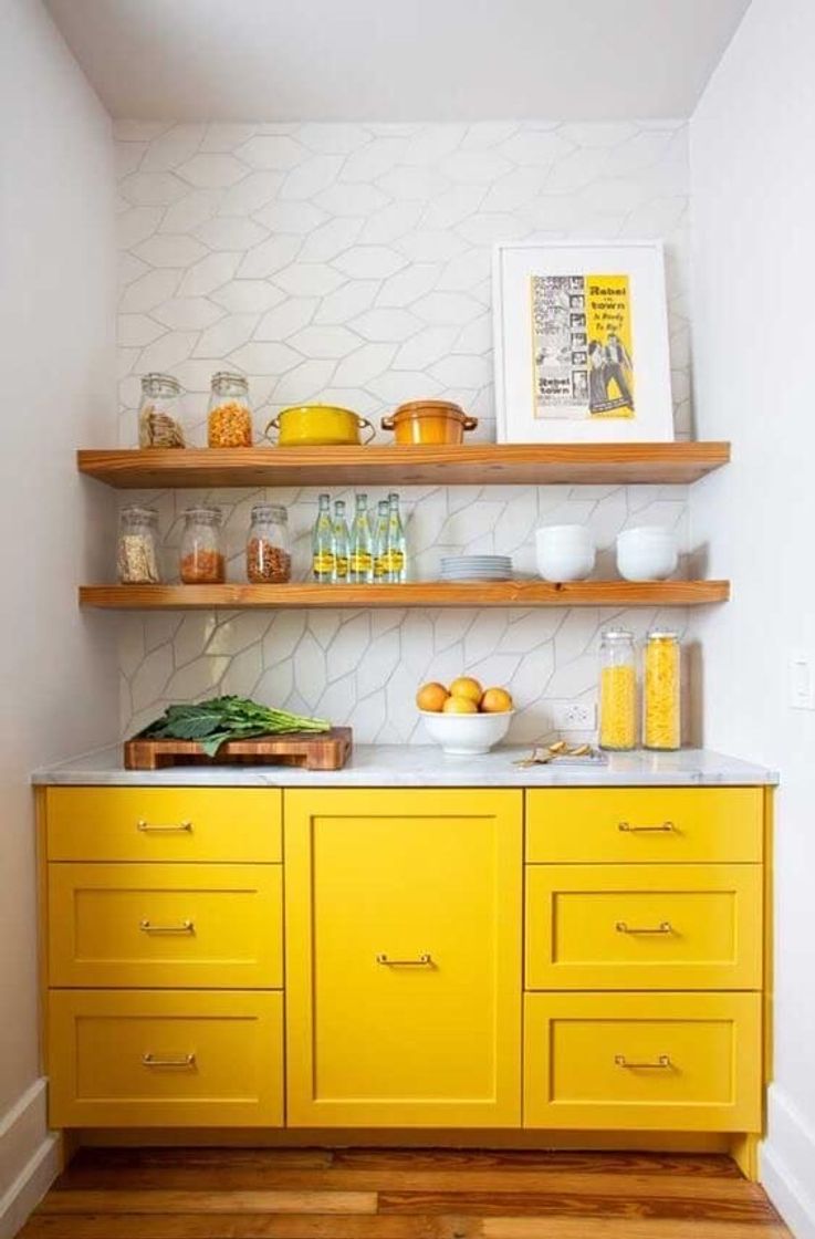 Social yellow kitchen
