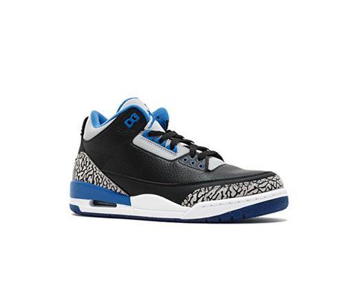 Nike Air Jordan 3 Retro, Zapatillas de Deporte para Hombre, Negro/Azul/Gris