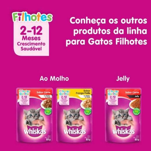 Ração Úmida Whiskas Sachê para Gatos Filhotes Sabor Carne 