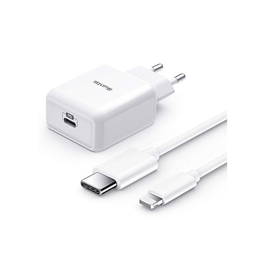 Electrónica Quntis 18W Cargador Rapido de iPhone+ 1.8M USB C a Lightning Cable