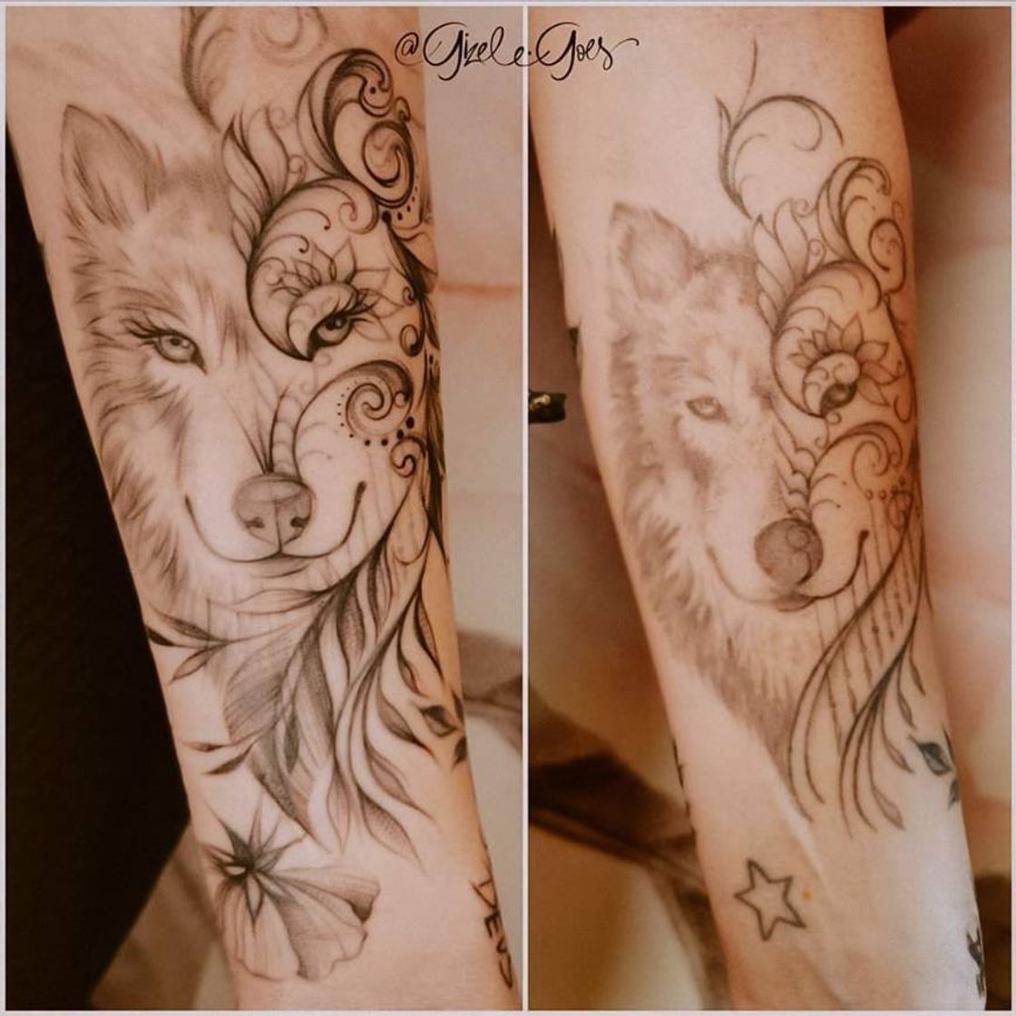 Moda Tatoo de lobo