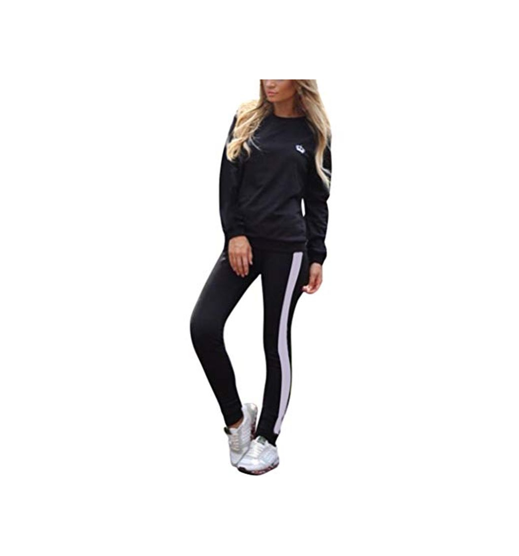 Social Tomwell Mujer Chándales 2 Piezas Set Deportes Gimnasio Entrenamiento de Yoga Manga