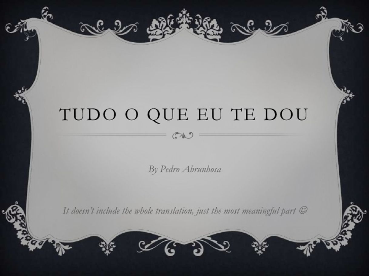 Canción Tudo O Que Eu Te Dou