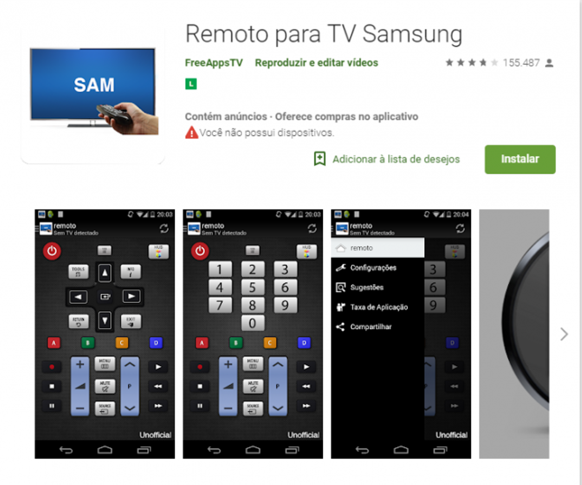 App Confira apps para controlar sua TV