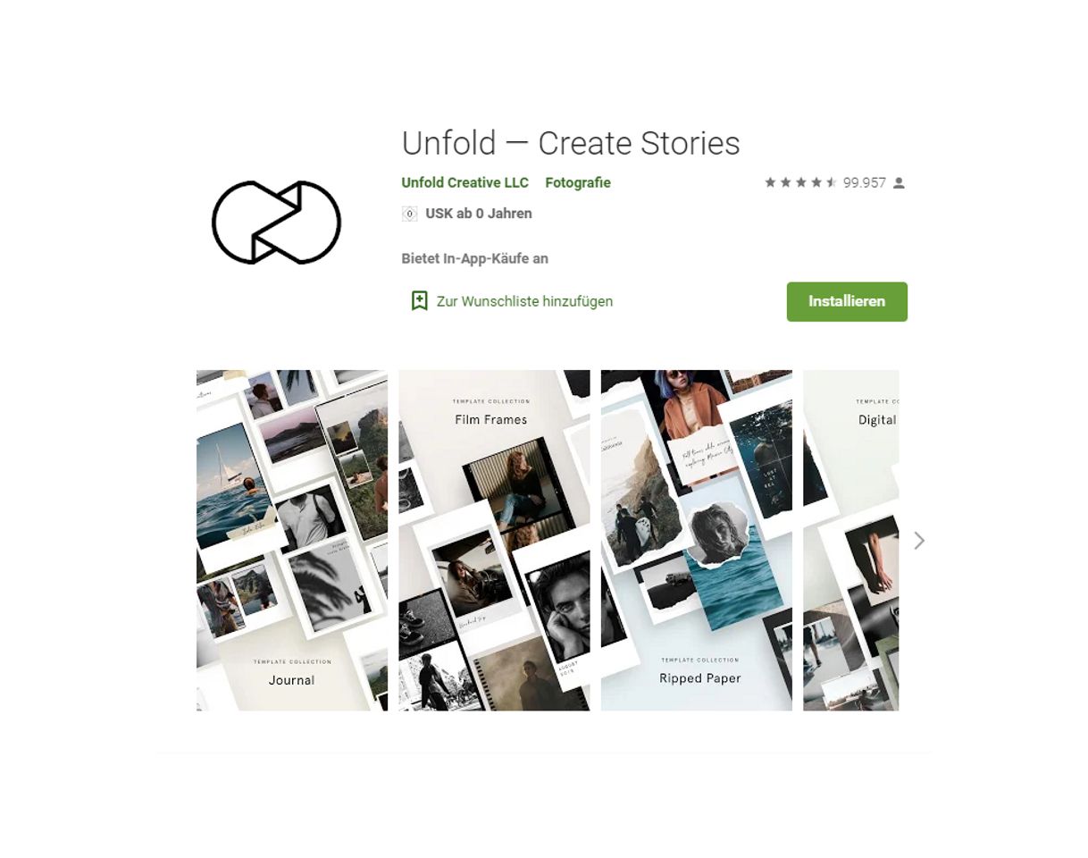 Producto Unfold – Crie Stories – Apps no Google Play