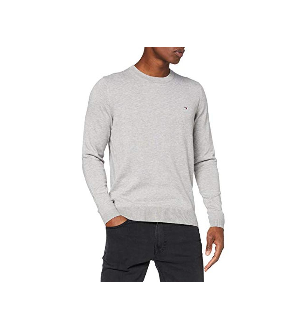 Social Tommy Hilfiger Core Cotton-Silk Cneck suéter, Gris