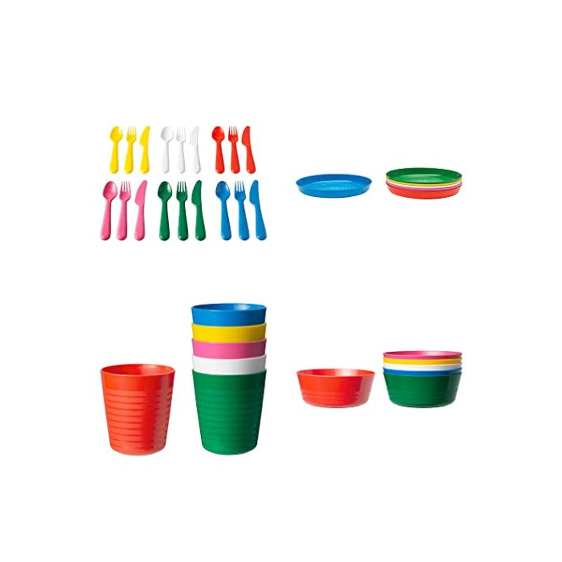 Home IKEA Juego Cubiertos Plástico 36 Piezas Niños KALAS 6 x Cuchillos 6