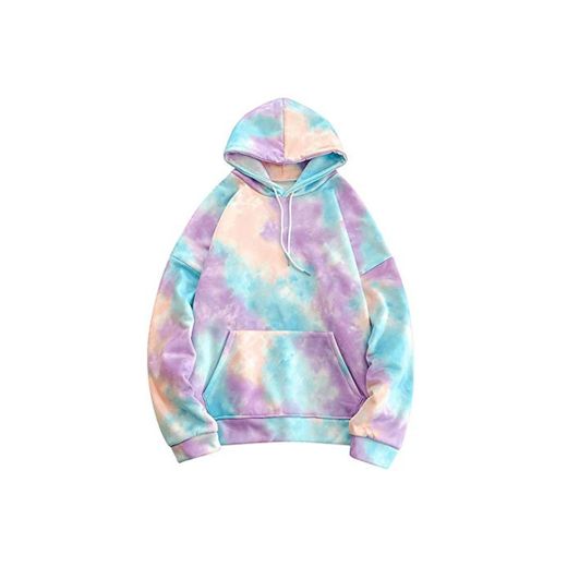 hhalibaba Sudaderas con Capucha Hombre Hombre Canguro Bolsillo Tie Dye Sudadera con Capucha Sudadera   Invierno Corea Estilo Sudaderas de Gran tamaño Streetwear