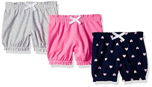 Amazon Essentials - Pack de 3 pantalones bombacho para niña, Pink