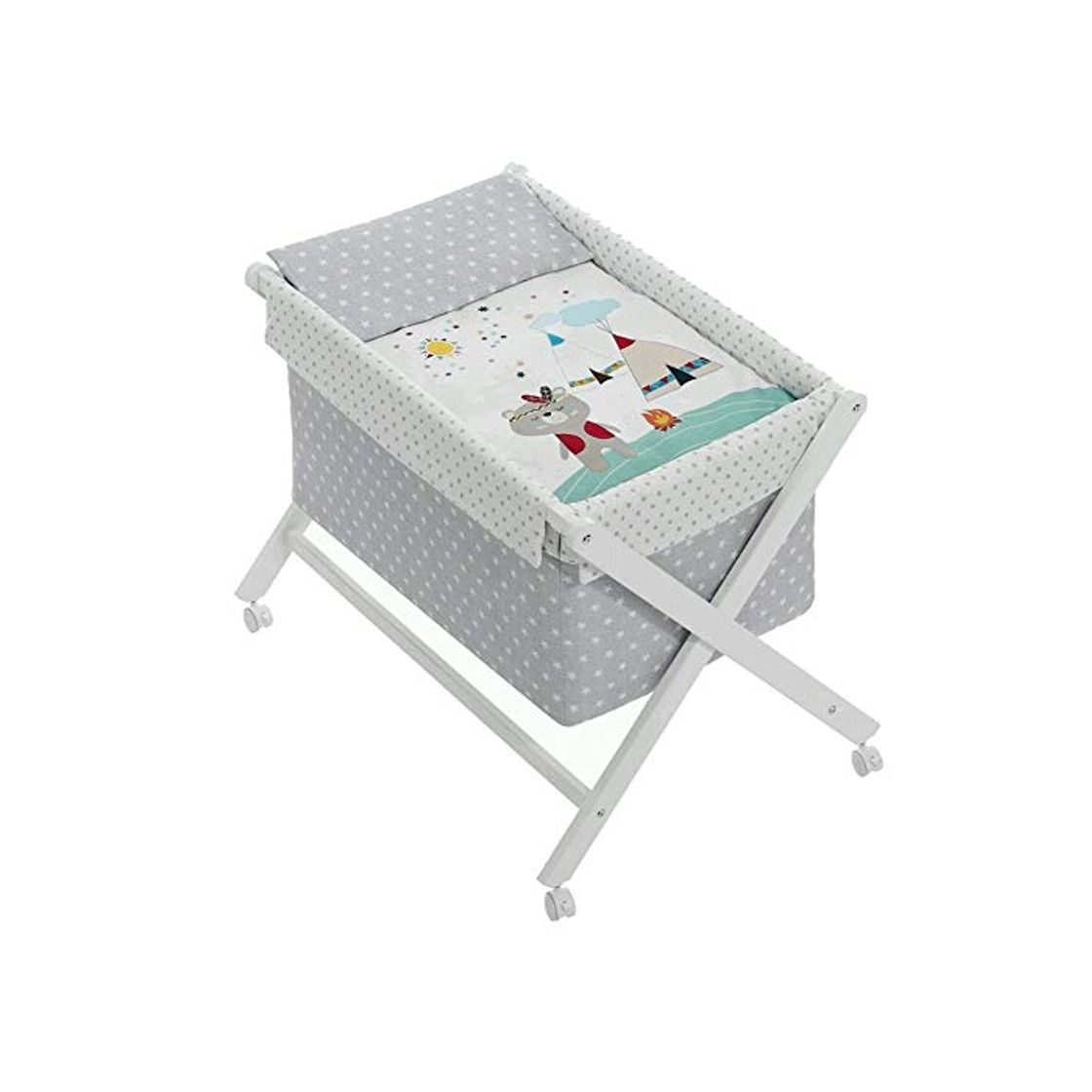 Social Minicuna mibebestore Plegable Indio Gris: Estructura