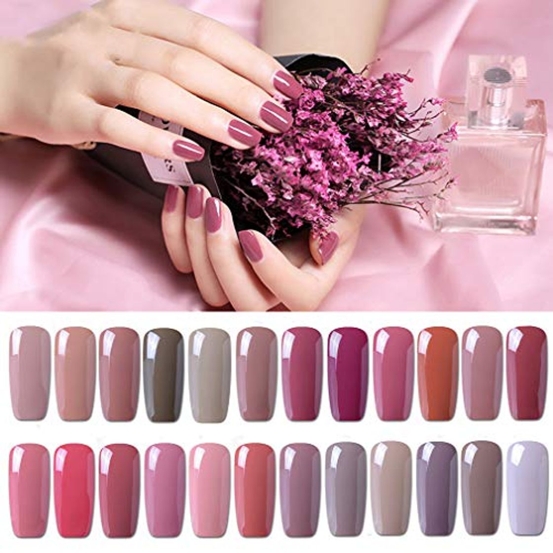 Social Clavuz 24pcs Kit de Esmaltes de Uñas Gel UV LED Semipermanente Serie