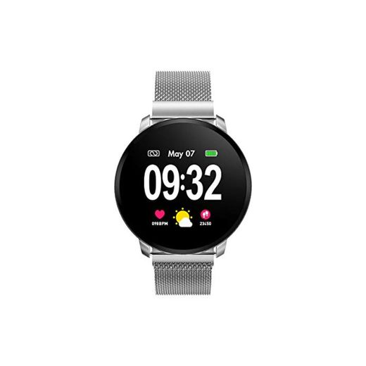 Smartwatch Fashion para Hombre Mujer Impermeable Reloj Inteligente Monitores de Actividad Fitness Tracker con Monitor de Sueño Pulsómetros Podómetro Compatible con iOS Android Huawei