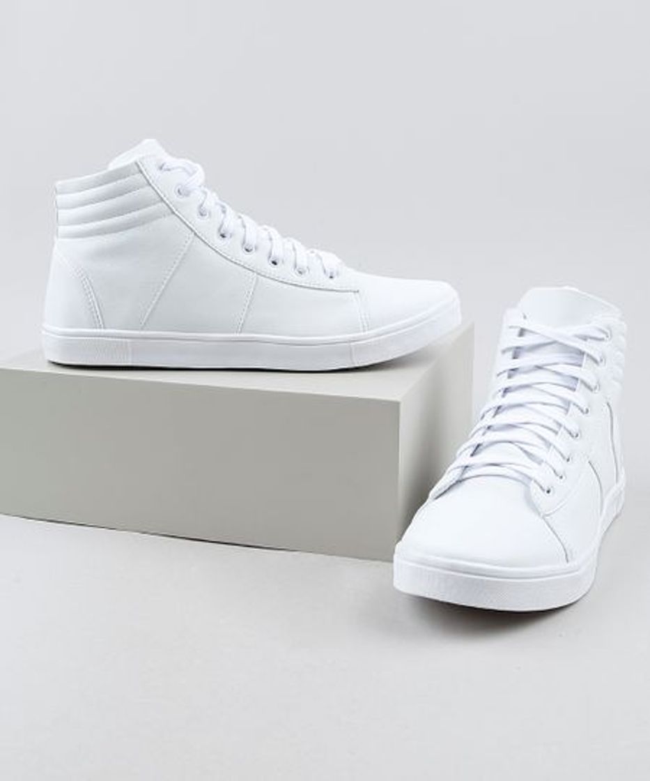 Fashion Tênis Cano Alto Masculino Oneself com Recortes Branco - cea