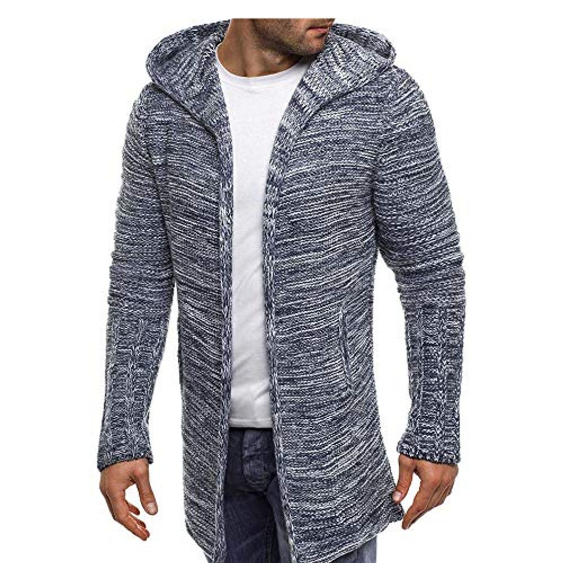 Producto DEELIN Moda Masculina Casual Color SóLido De Punto Cazadora Chaqueta Chaqueta De