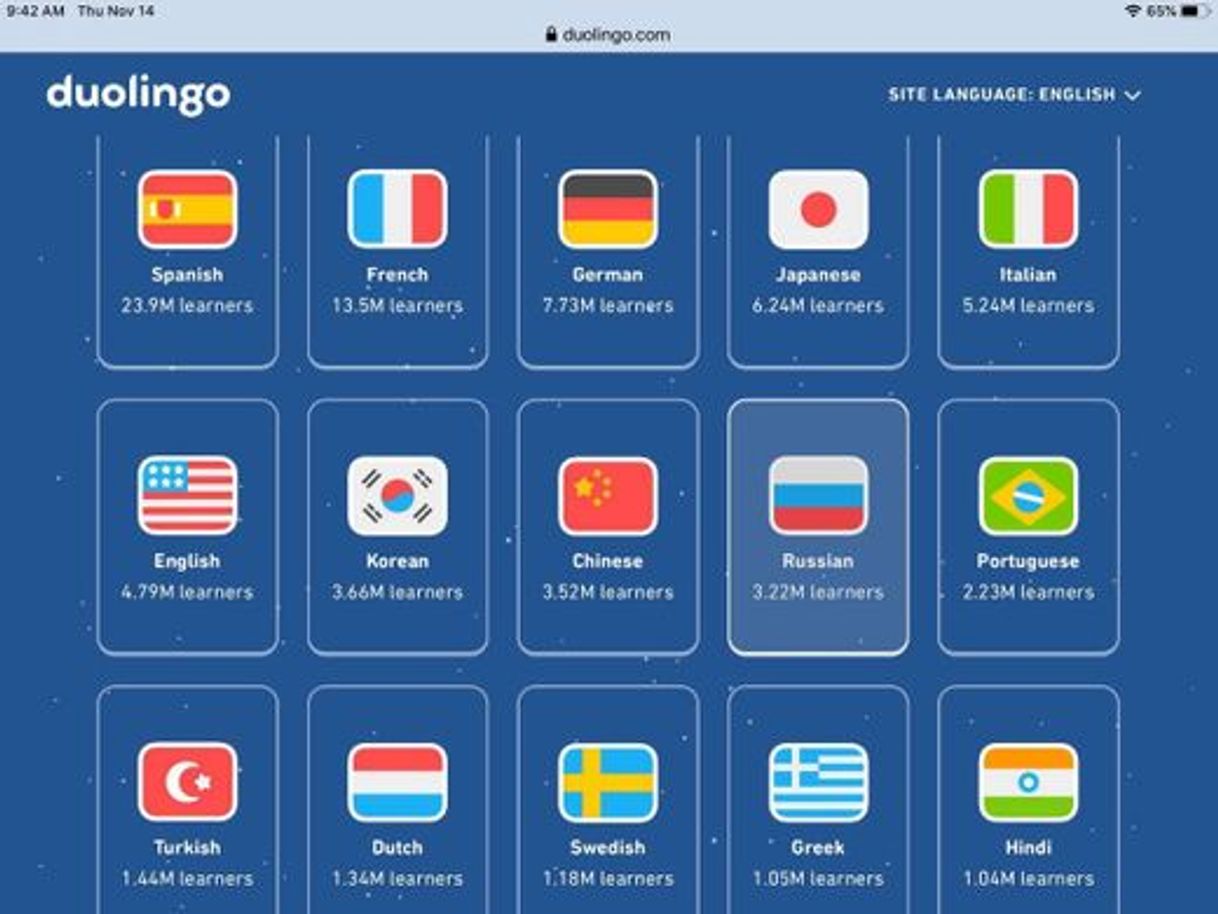 App Duolingo Languages