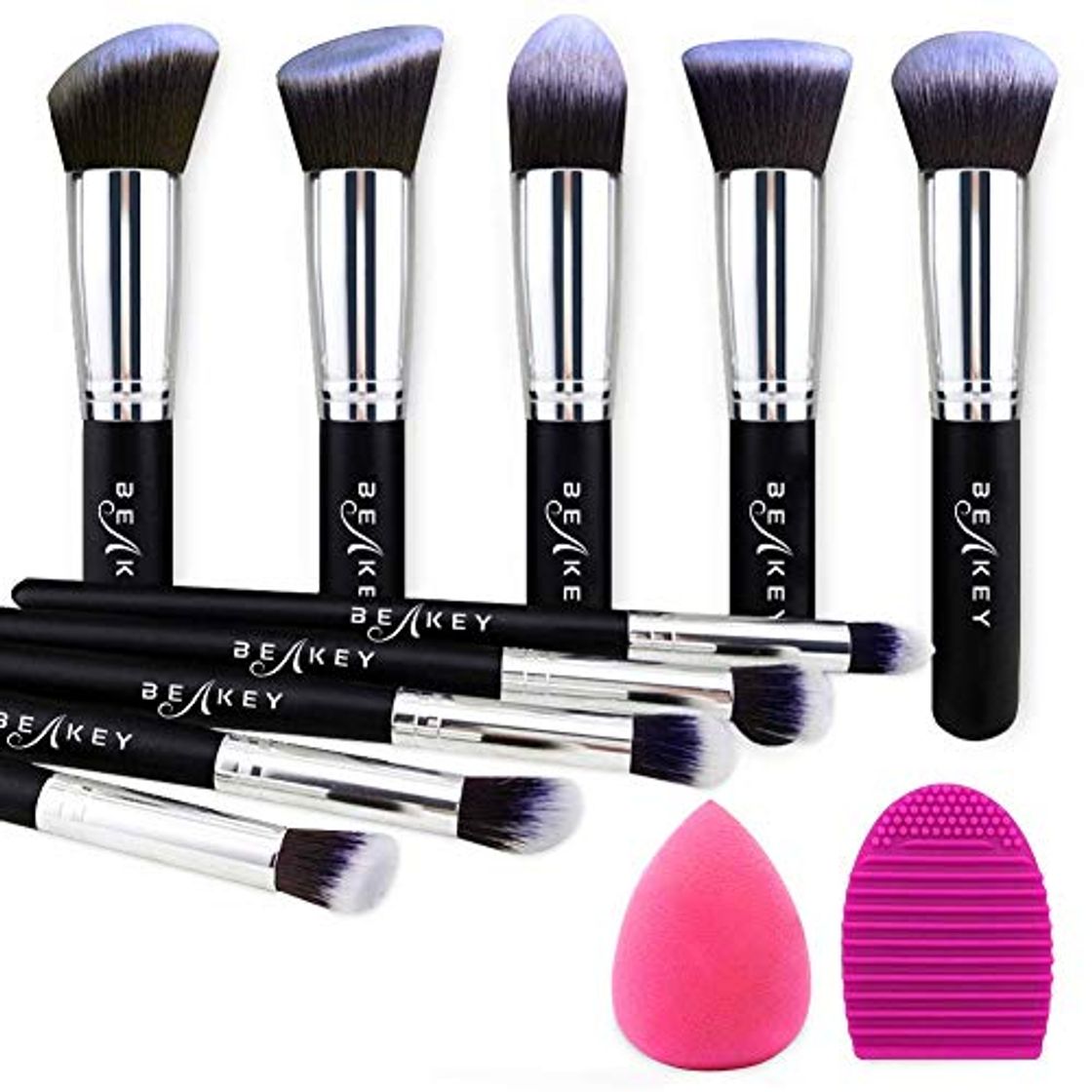 Beleza BEAKEY Set de Brochas de Maquillaje Profesional, Synthetic Kabuki Premium para Base