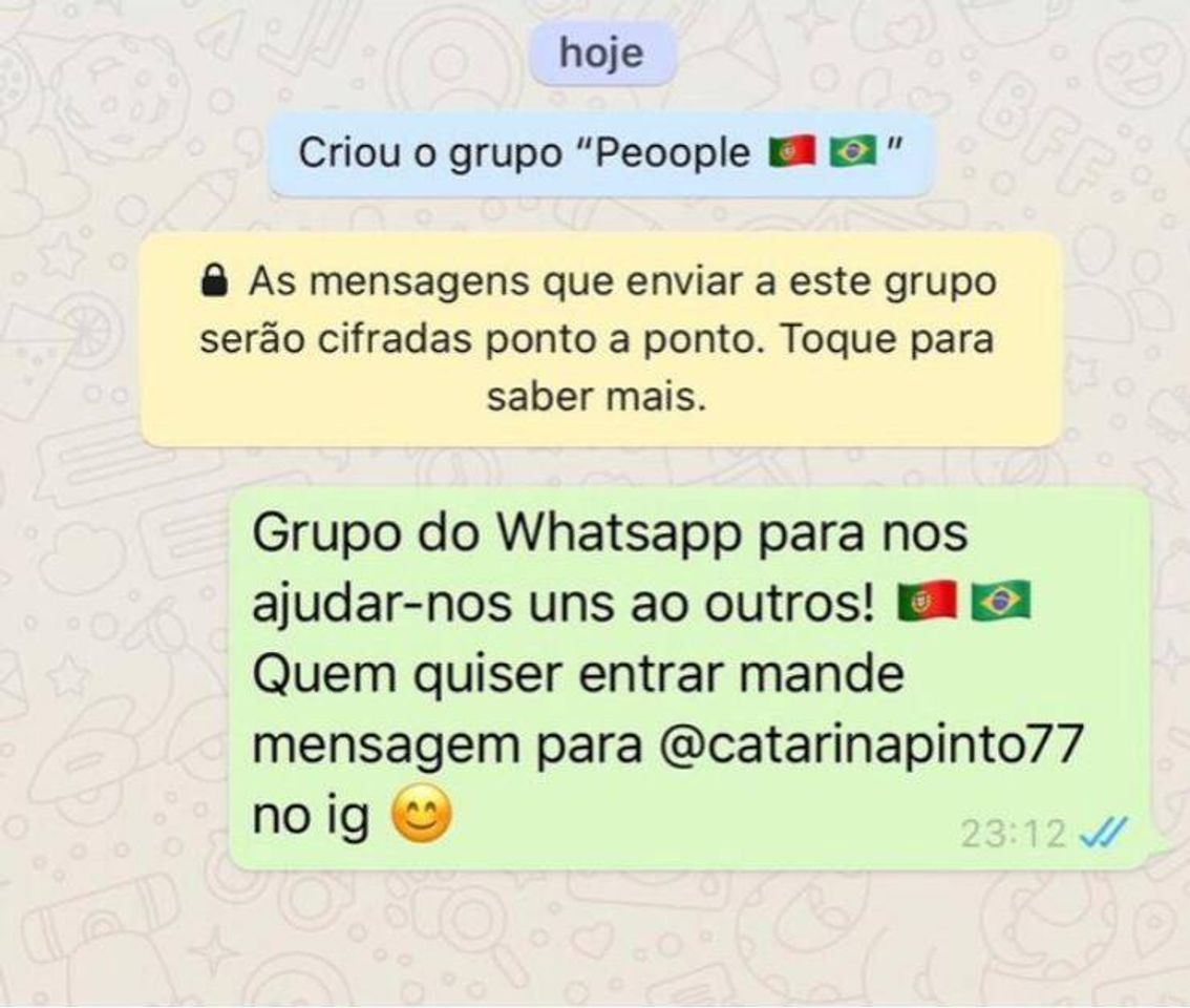 Fashion Grupo whatsapp para ajudar no engajamento. 