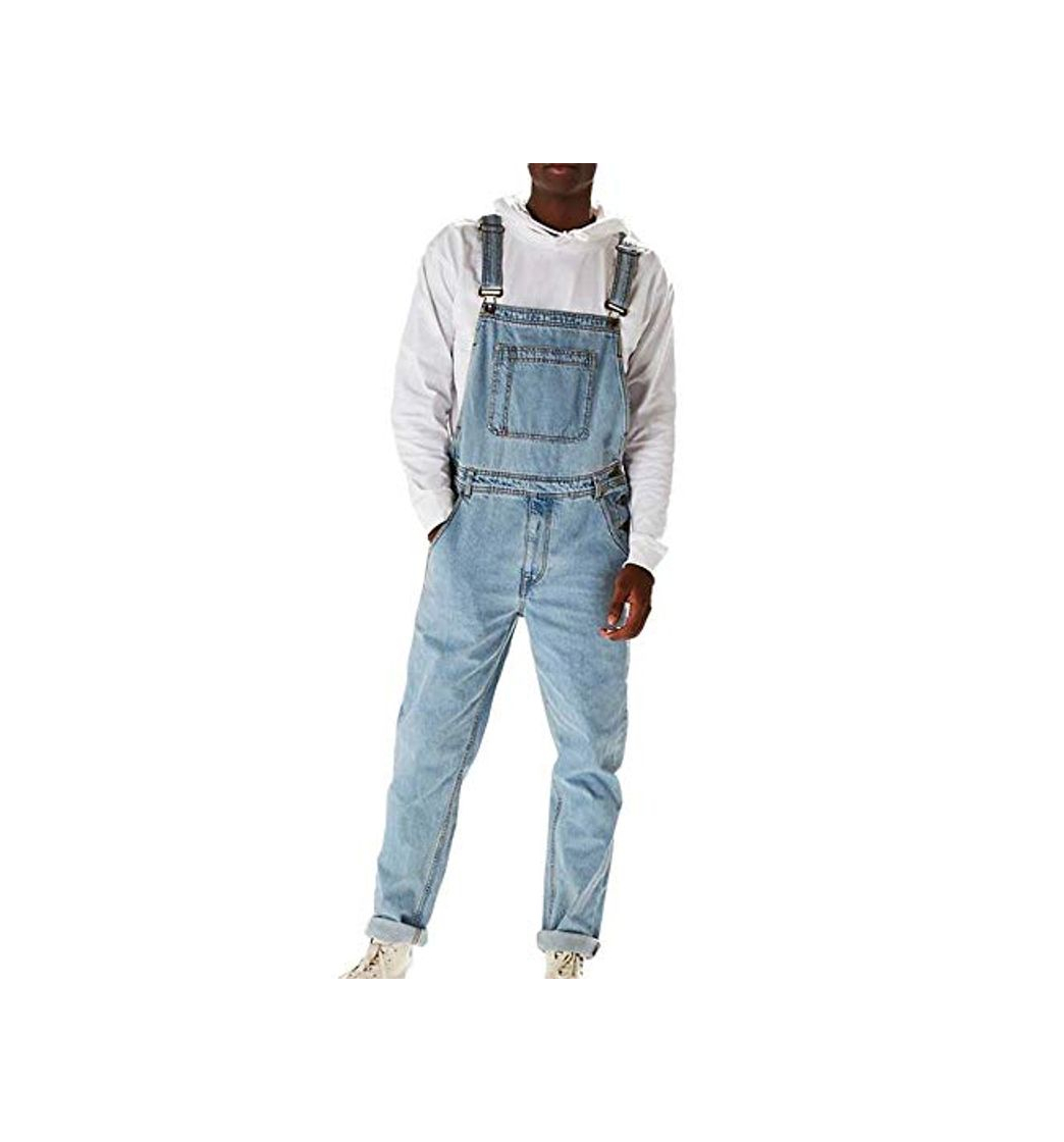 Social huateng Moda Masculina Vaqueros Vintage Monos Babero Monos Peto Monos Vaqueros clásicos Monos