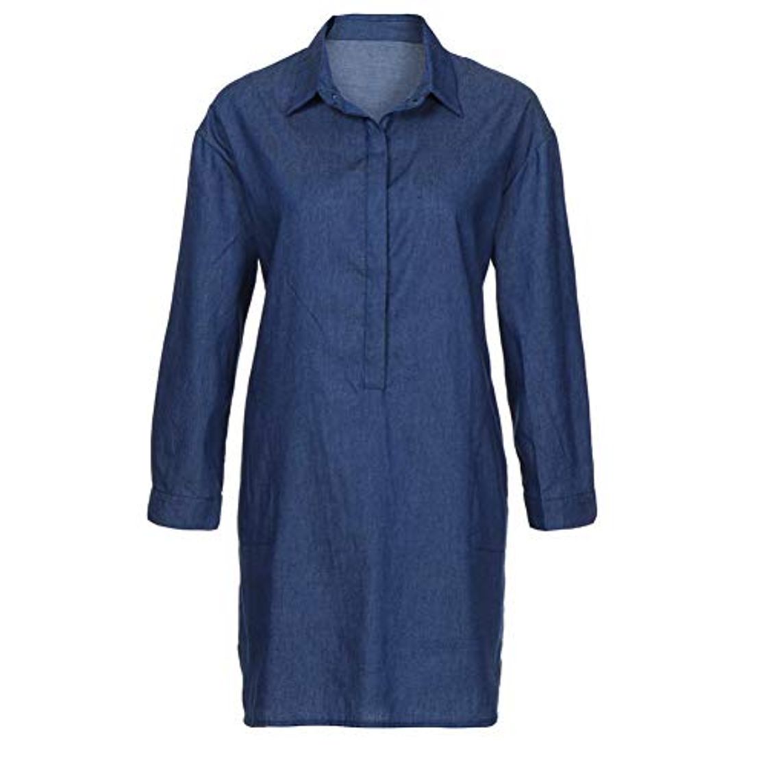 Place GYYWAN Casual De Solapa para   Mujer Vestido De Manga Larga Denim Jeans Camisa Vestido Tops