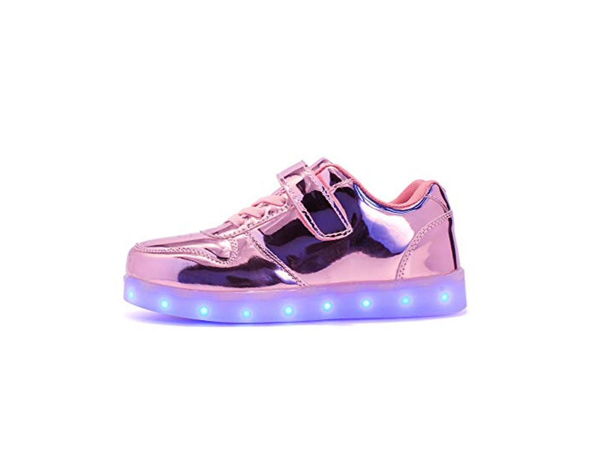 Productos Cliont Zapatillas 7 Colors USB Carga LED Luz Luminosas Flash Zapatos de Deporte para Mujeres Blanco para Niños Adolescentes Niñas Adolescentes