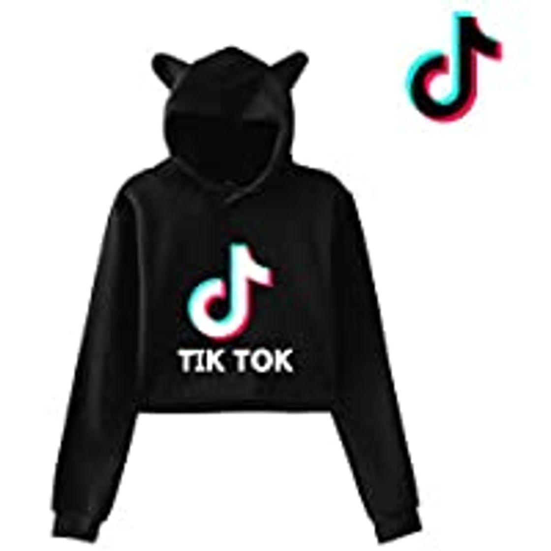 Fashion ALAMing TIK Tok Sudadera Unisex con Capucha para niñas Negro Negro