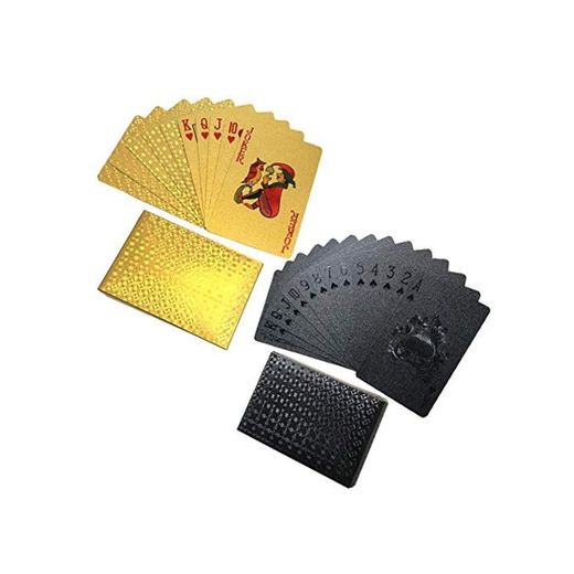 REYOK 2 Sets Plastic Poker Cartas 100% Impermeable Juego de Mesa de