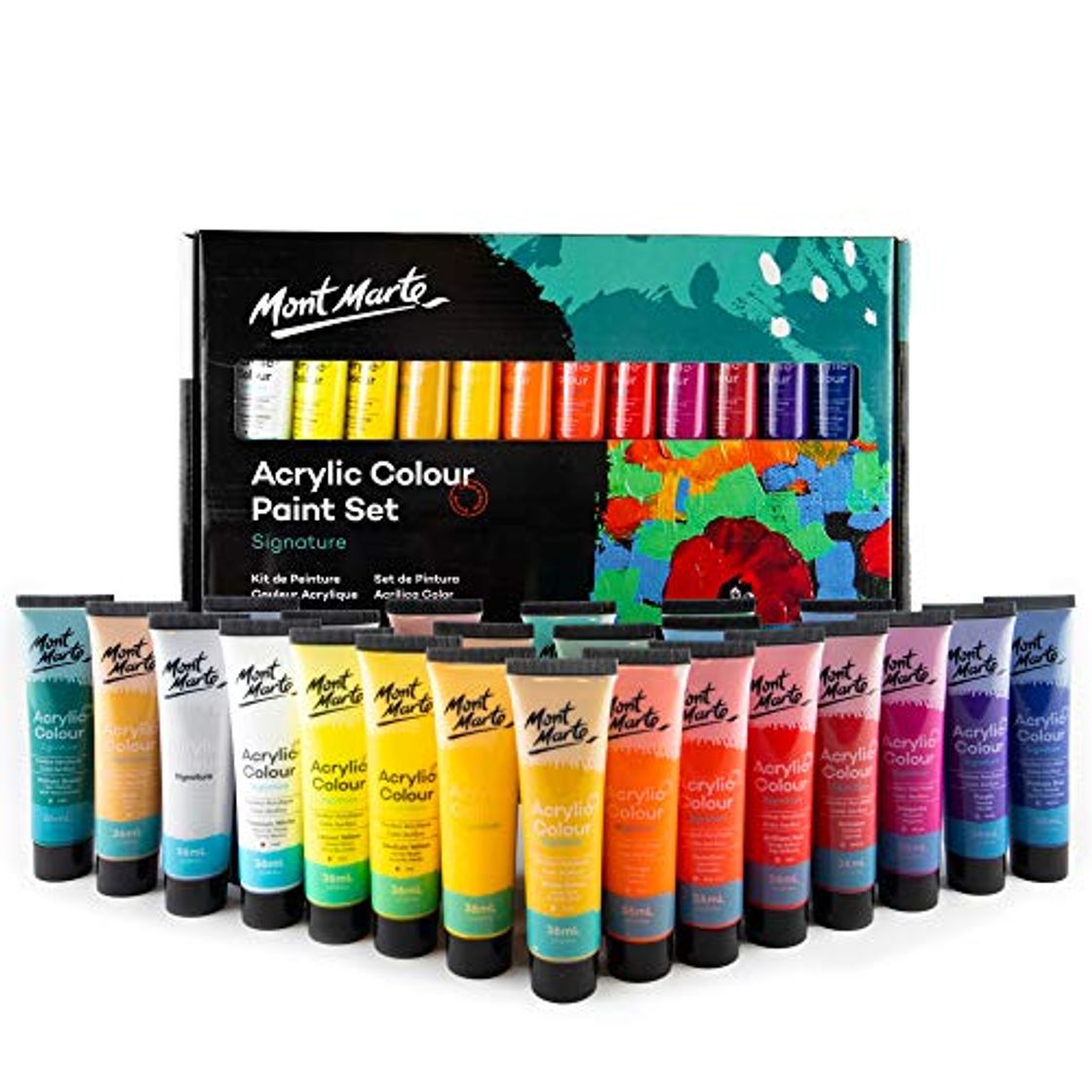 Social MONT MARTE Juego de Pintura Acrílica Premium - 24 piezas