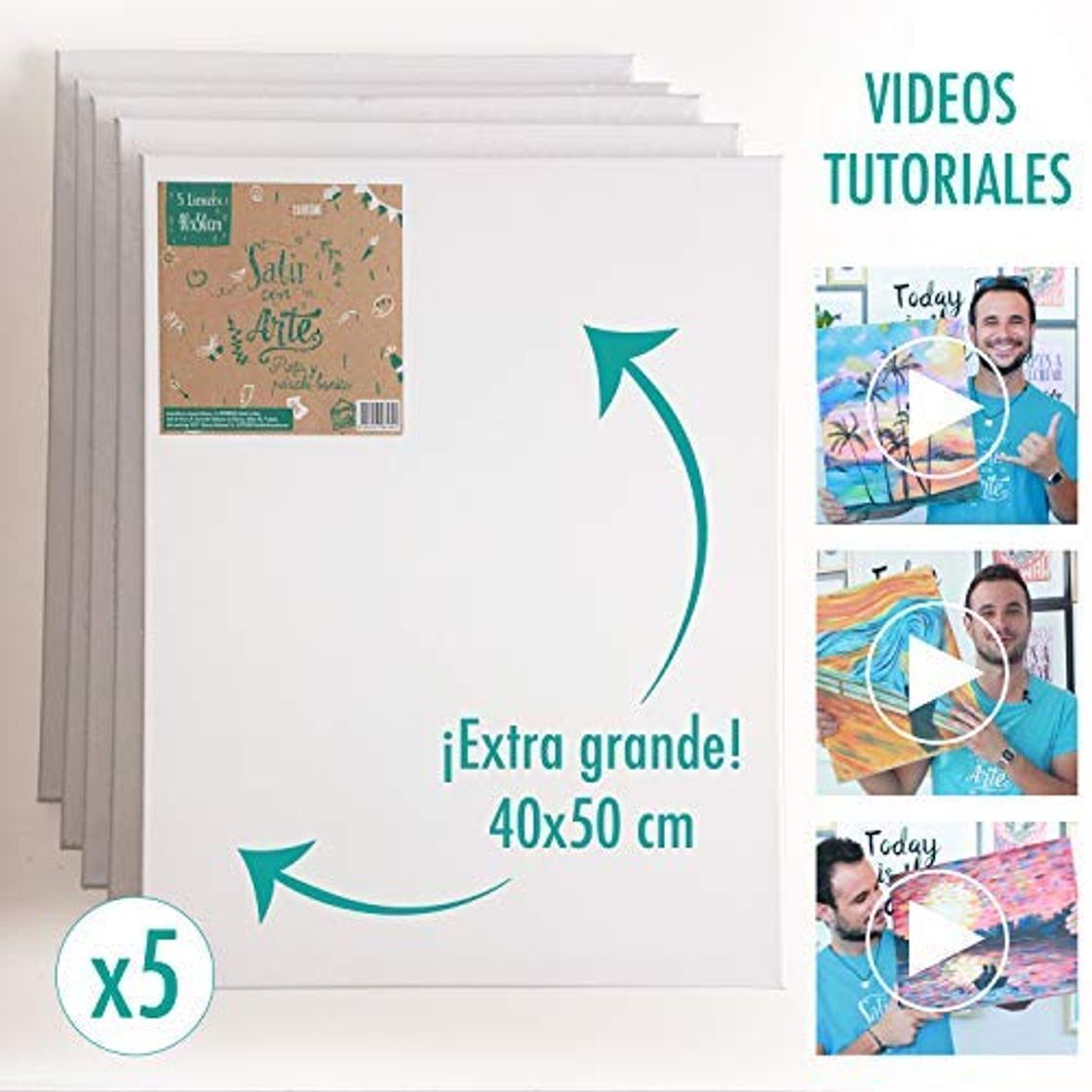 Product Set de 5 lienzos para pintar con videotutoriales