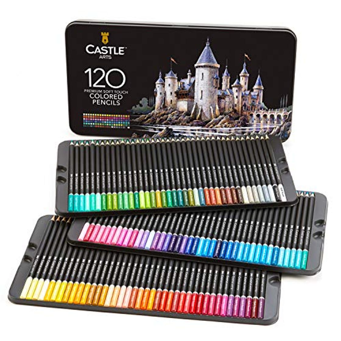 Social Castle Art Supplies 120 - Juego de lápices de colores