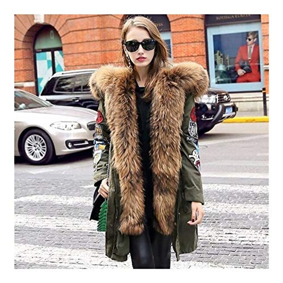 Product NO BRAND Ropa para Mujer Chaqueta de Invierno 2019 Mujeres Coat 90% de Pato Blanco Abajo de la Chaqueta Gruesa Capa Parker Escudo Ejército Verde Largo Parker Adecuado para señoras