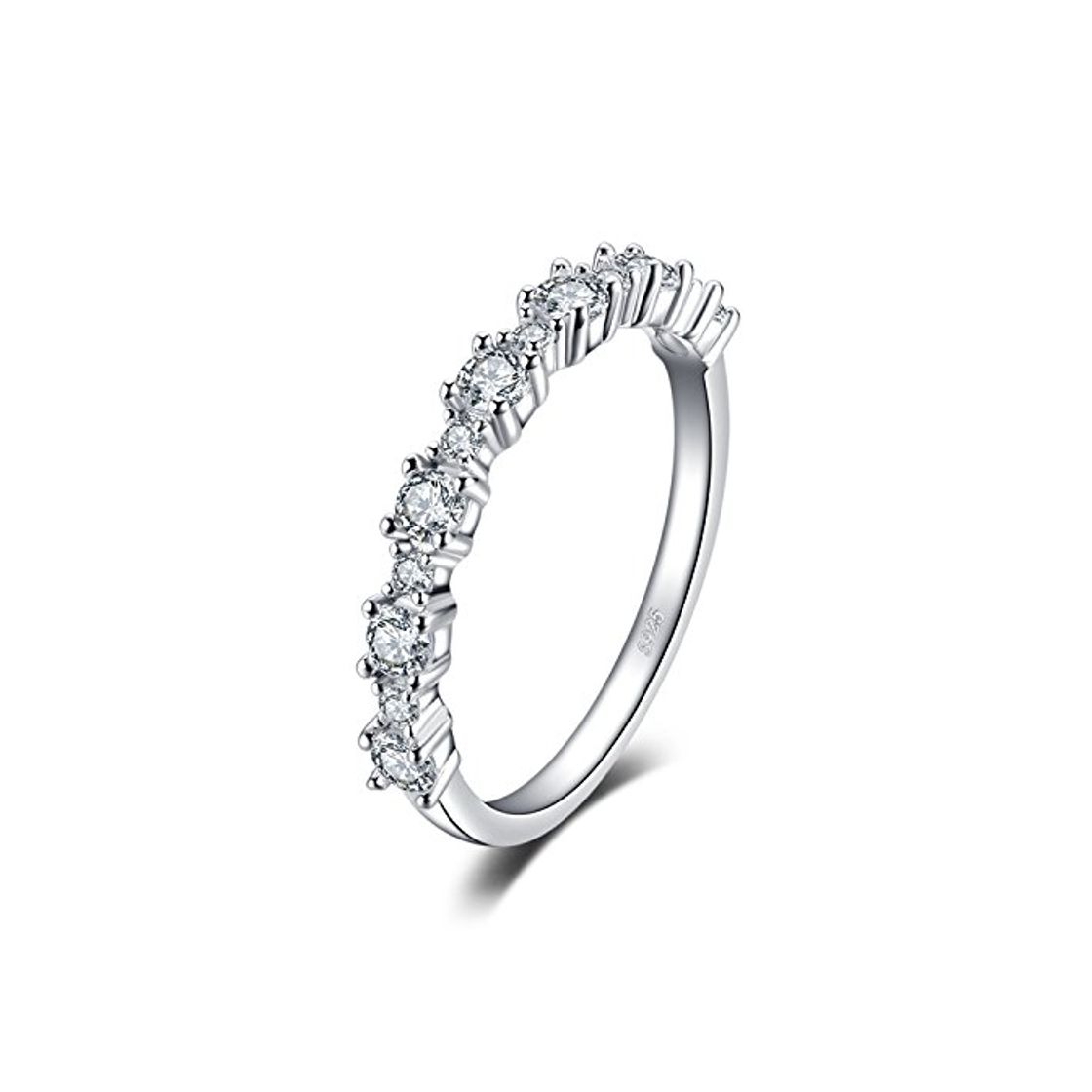 Fashion JewelryPalace Anillo banda con zirconia cúbica para mujeres Plata de ley 925 Tamaño 19